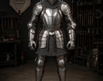 Buhurt Full Plate Armor Suit | Handmade Steel Medieval Knight Armor | Gothic Full Body Armor | HMB SCA LARP Reenactment Cosplay