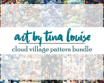 TLouise Wolkendörfer Muster Bundle, nahtlose Kunstdrucke, printable oder bereit für Photoshop