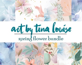 Bundel met lente bloemenpatroon