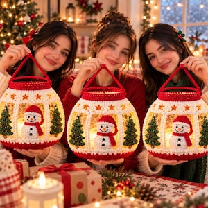 Christmas Snowman Amigurumi Lantern Crochet Pattern (PDF)