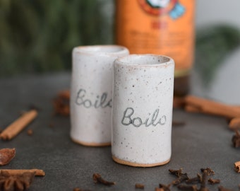 Boilo Ceramic Shot Glass Novelty Shot Glass Coal Region Gift Schuylkill Skook Moonshine Hot Toddy