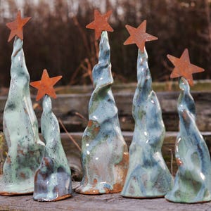 Holiday Ceramic Christmas Tree Holiday Decor Unique Christmas Funky Holiday Whimsical Stoneware image 2