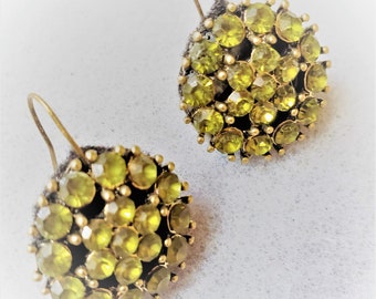 Crystal Clusters Button Earrings