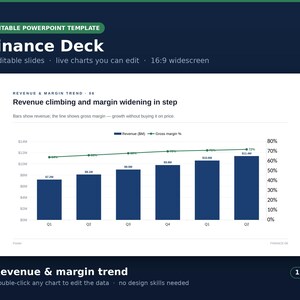 Finance PowerPoint Template | P&L, Budget, Runway, Financial Dashboard Slides | Editable Business Deck