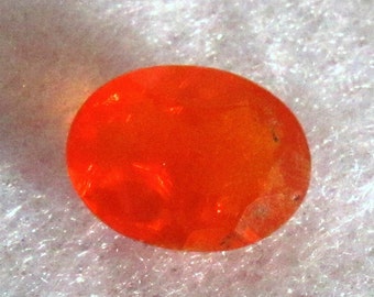 Mexican Fire Opal ~ 8X6 mm Faceted Oval Gemstone ~ Natural Stone with Brilliant Orange Fire