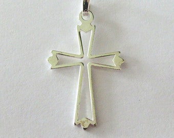 Kruis hanger ~ solide Sterling zilveren kruis ~ Botonnee stijl Kruis ~ christelijke tegenhanger voor een ketting ~ religieuze hanger