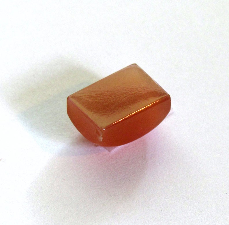 Moonstone Red ~ Square Cabochon Natural Red-Orange Gemstone Designer Cabochon Certified