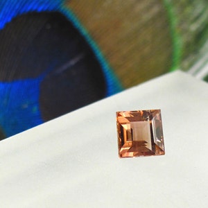Tourmaline Faceted Square - 5.2 mm Genuine Natural Faceted Gemstone - October Birthstone