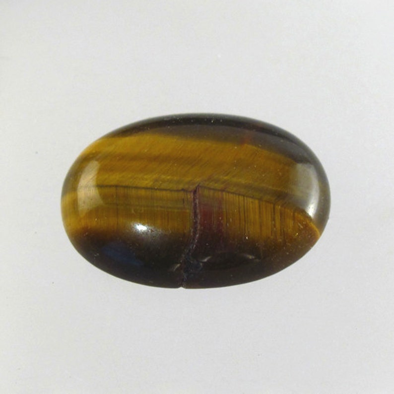 Tigeröga Naturlig Chatoyant Ädelsten Oval Formad Cabochon - 18 x 13 mm bild 4