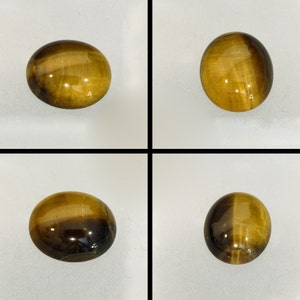 Tigers Eye Natural Chatoyant Gemstone Oval Shaped Cabochon Tiger14X12cab image 2