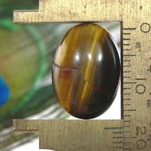 Tigeröga Naturlig Chatoyant Ädelsten Oval Formad Cabochon - 18 x 13 mm bild 1