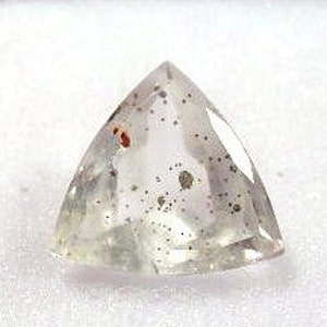 Quartz Trilliant with Pyrite Inclusions Faceted Gemstone - LS: QuPyrite17Trill