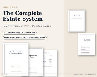 Estate Planning Bundle, Life Binder, End of Life Planner, Executor Spreadsheet (Digital Download)