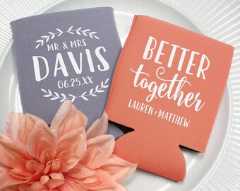 Personalized Can Coolers: Better Together Wedding Favors