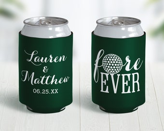 Golf Wedding Can Coolers, Personalized Golf Can Coolers, Custom Golf Wedding Favors, Gifts for Wedding