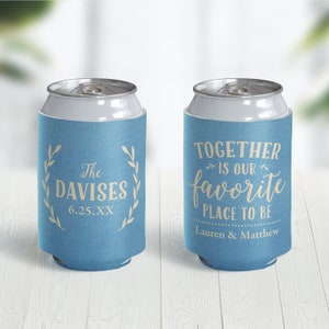 Personalized Collapsible Foam Can Coolers for Wedding: Fits Standard 12 oz. Cans and Bottles
