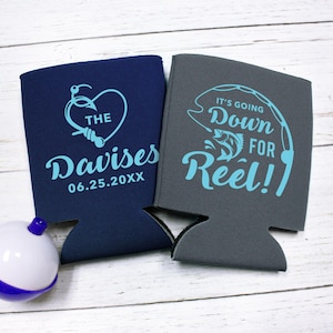 Fishing Wedding Can Cooler, Fishing Wedding Favors, Fishing Wedding Gifts, Nautical Wedding Favors, It&#39;s Going Down for Reel