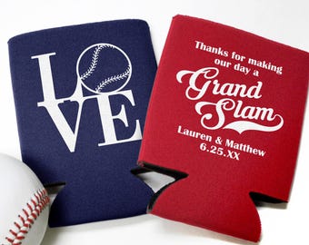 Personalized Baseball Can Coolers: Grand Slam Wedding Favors