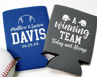 Personalized Baseball Can Coolers: A Winning Team Wedding Favors