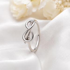 Infinity Knot Ring, Sterling Silver Infinity Ring for Women, Dainty Knot Ring, Silver Stacking Ring, Everyday Ring, Gift for Her