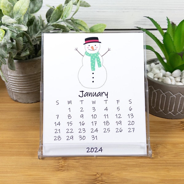 2024 Desk Calendar with CD Case/Stand, 12 Month Calendar HC2