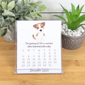 2027 Dog Calendar, Dog Lovers Calendar, 12 Month Desk Calendar with CD case/stand image 1