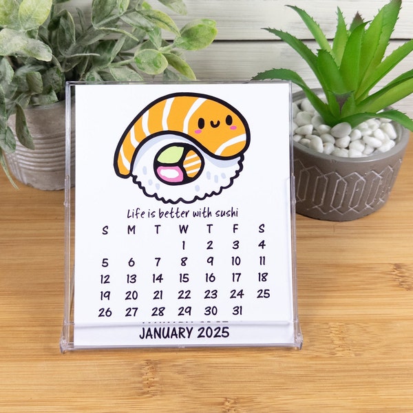 Kawaii Desk Calendar 2025 Etsy
