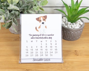 2026  Dog Calendar, Dog Lovers Calendar, 12 Month Desk Calendar with CD case/stand