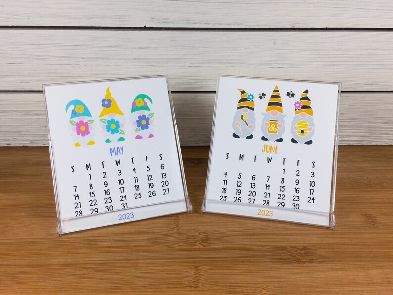 2023 Gnome Holiday Desk Calendar 12 Month Calendar With CD Etsy UK