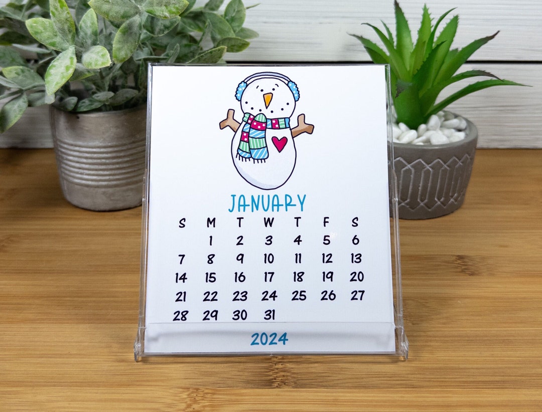 2024-desk-calendar-with-cd-case-stand-cute-12-month-holiday-calendar