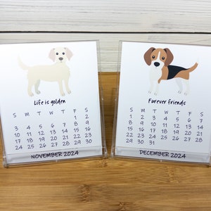 2024 Dog Calendar, Dog Lovers Calendar, 12 Month Desk Calendar with CD case/stand DC2 image 9