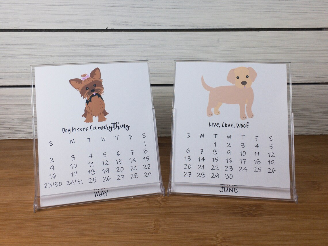 2021/2022 Dog Calendar Dog Lovers Calendar 12 Month Desk | Etsy
