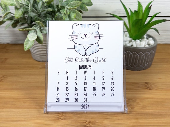 2024 Cat Lovers Desk Calendar for Home or Office, 12 Month Cat Calendar With CD Case/stand, Cat Lovers Gift CC2 - Etsy 2024-cat-lovers-desk-calendar-for-home-or-office-12-month-cat-calendar-with-cd-case-stand-cat-lovers-gift-cc2-etsy