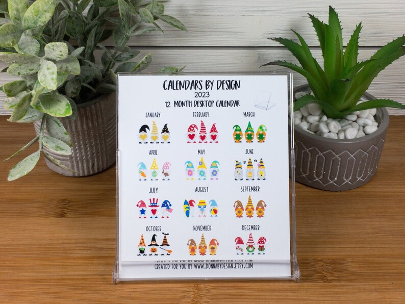 2023 Gnome Holiday Desk Calendar 12 Month Calendar With CD Etsy UK