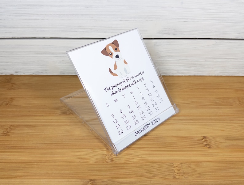 2027 Dog Calendar, Dog Lovers Calendar, 12 Month Desk Calendar with CD case/stand image 3