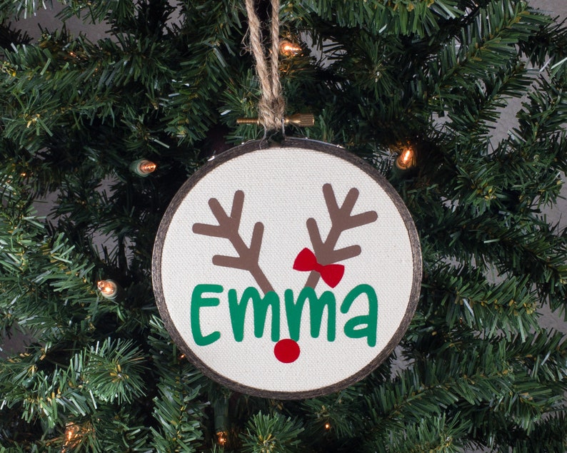 Personalized Reindeer Christmas Ornament Reindeer Name Etsy