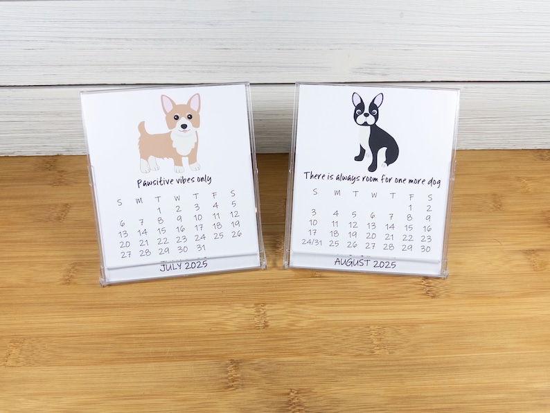 2027 Dog Calendar, Dog Lovers Calendar, 12 Month Desk Calendar with CD case/stand image 7