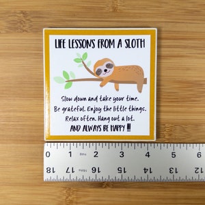 Life Lessons From a Sloth Ceramic Tile Sign With Easel, Humorous Sloth ...