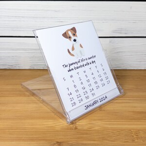 2024 Dog Calendar, Dog Lovers Calendar, 12 Month Desk Calendar with CD case/stand DC2 image 3