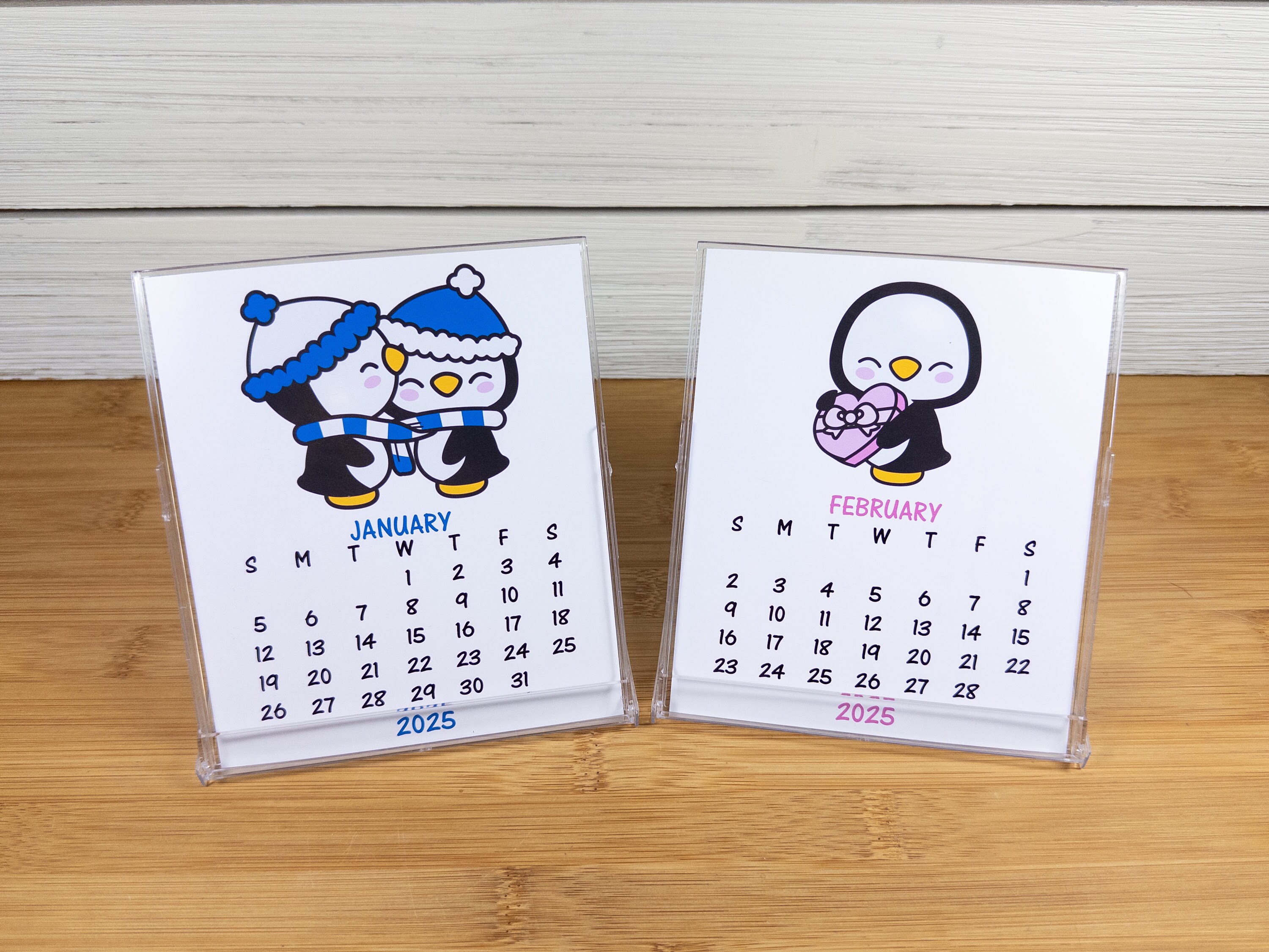 Pinguin Perpetual Press Kalenr Niedliche Retro Tierpuppe Kreative sktop- Ornament für Home Office kor Weihnachten Geburtstagsgeschenke