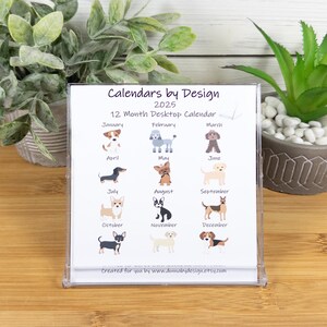 2027 Dog Calendar, Dog Lovers Calendar, 12 Month Desk Calendar with CD case/stand image 2
