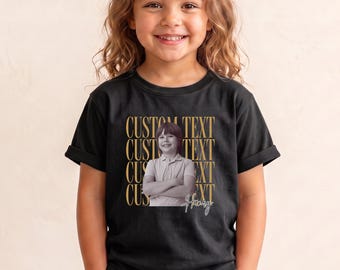 Custom Photo Shirt, Personalized Name and Text Tee, Kids Picture T-Shirt, Birthday Gift