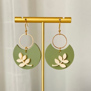 Leaf Acrylic Earrings, Fall statement earrings, Homestead, spring Earrings image 2