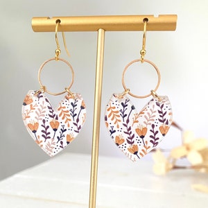 Floral Earrings, Acrylic Fall Foliage Earrings, Fall statement earrings, image 1