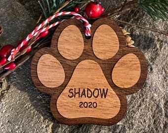 Paw Ornaments, paw print Ornaments, custom Ornament