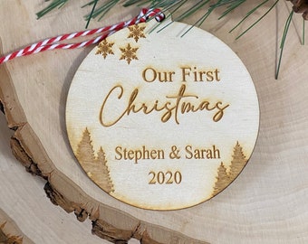 Our First Christmas wood ornament, 2020 wood ornament