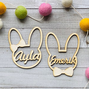 Personalized Easter Basket Tags, Bunny Tags, Easter Basket Personalized Tags image 1