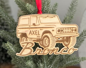 Personalized Vehicle Ornament / Wood Engraved Christmas Ornament / Off Road Car Christmas Ornament