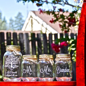 Unity Jars, Custom Unity Mason Jars, Sand Ceremony, Mason Jar Wedding, Tree of Life, Love