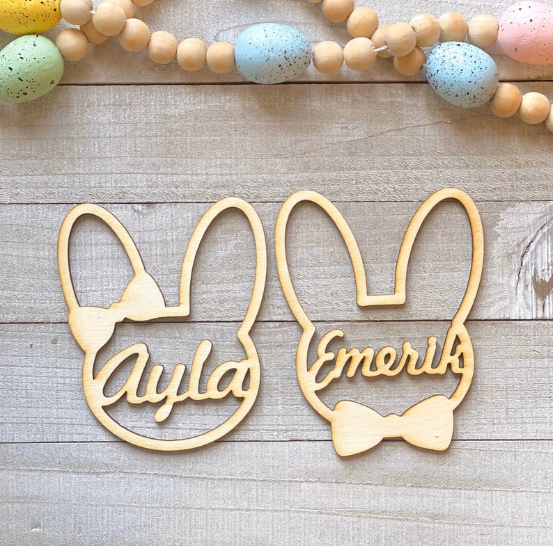 Personalized Easter Basket Tags, Bunny Tags, Easter Basket Personalized Tags image 2